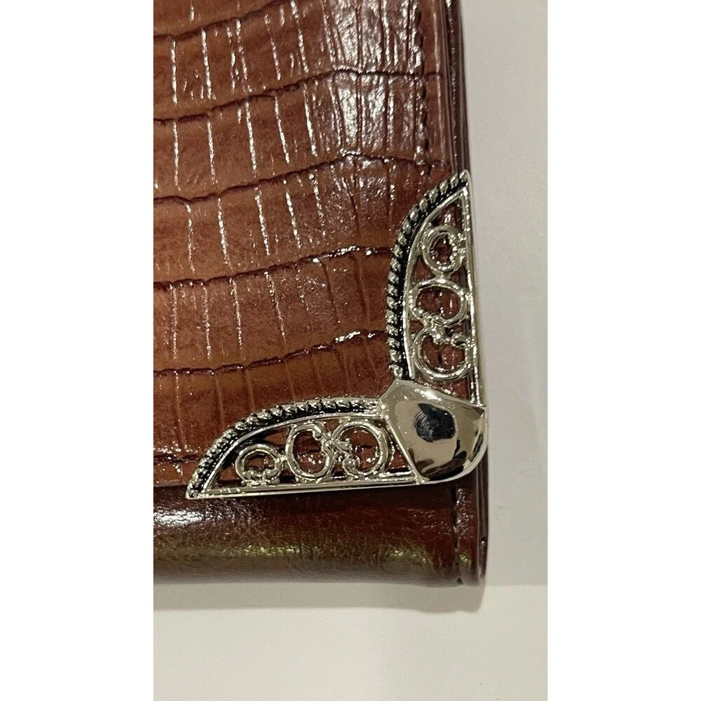 Vintage Women's Tri-Fold Leather Wallet NWT Brown Leather